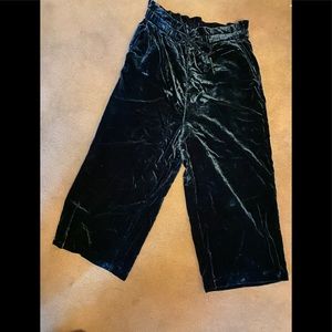 Zara cropped crush velvet pants